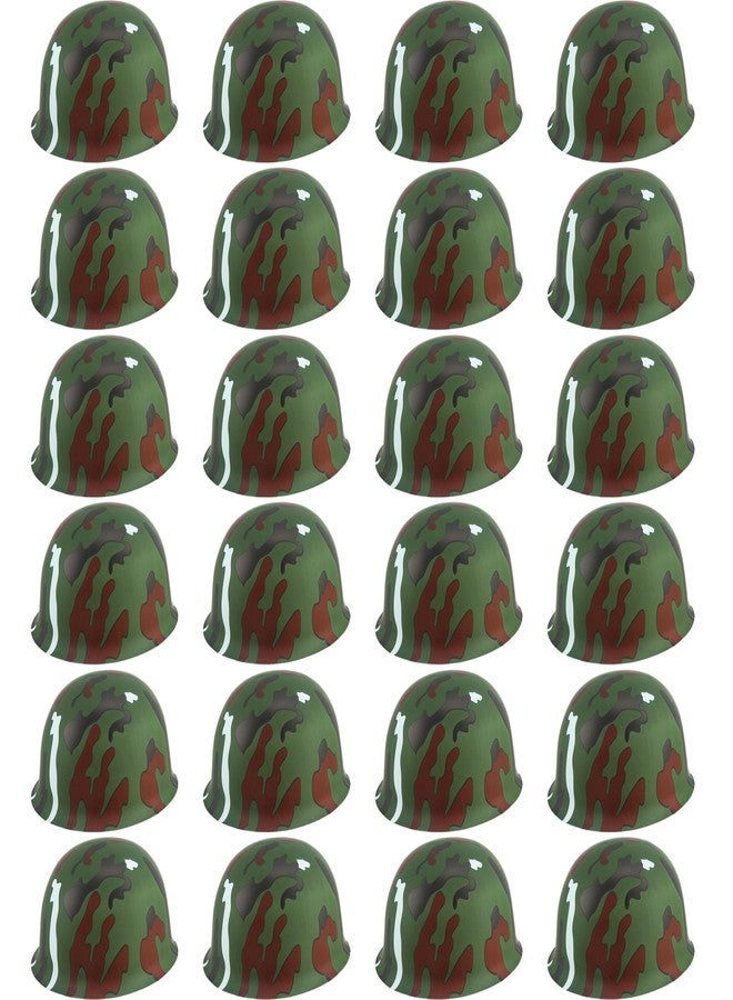 Cotiny 24 Pcs Kids Army Helmet Plastic Camouflage Hats Soldier Cap for Teen Halloween Costume Accessories Camo Party Supplies (Color Set 2) - Image 1
